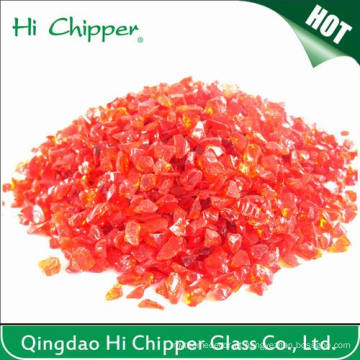 Reciclado Esmagado Terrazzo Light Red Glass Chips Decoração